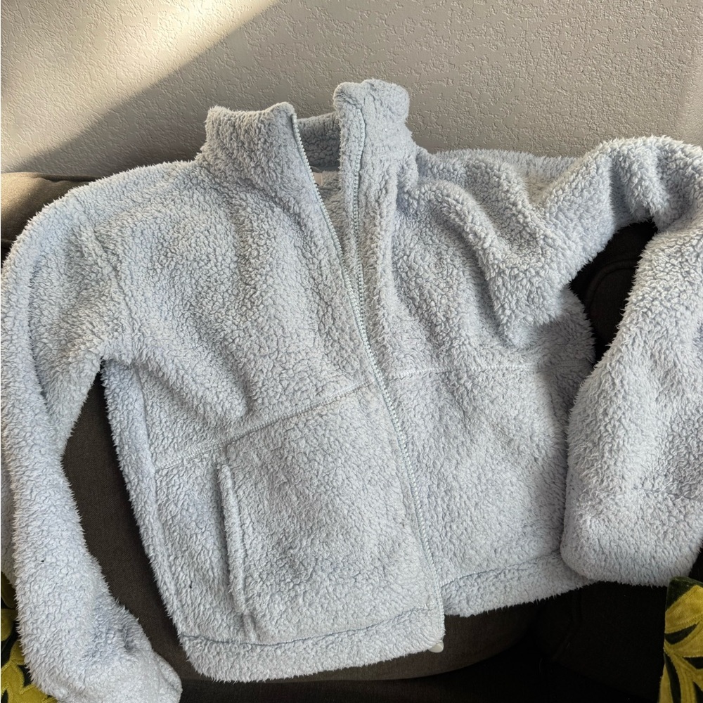 Cozy AthletaGirl Sherpa Jacket - Light Blue